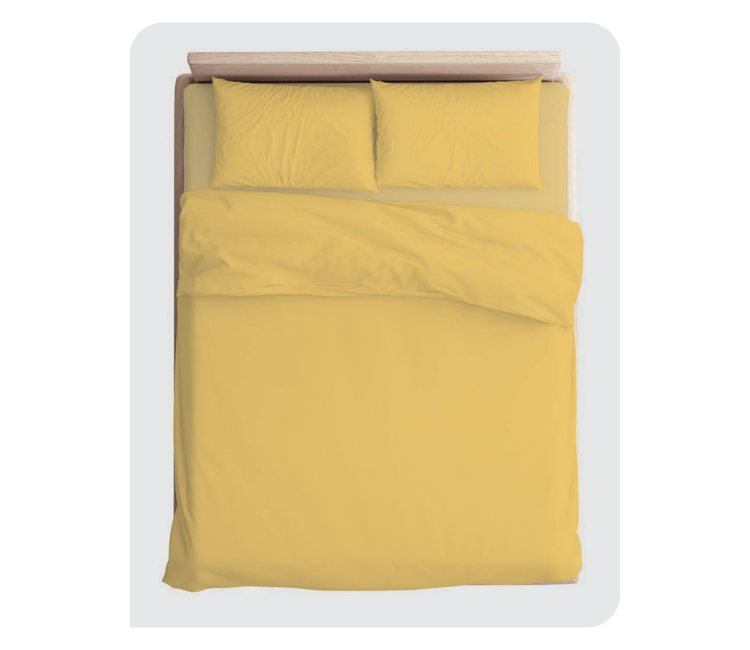 DYED 09: YARROW YELLOW Bedsheet with 2 pillow cover