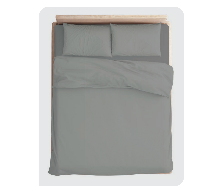DYED 11: GHOST GREY Bedsheet with 2 pillow cover