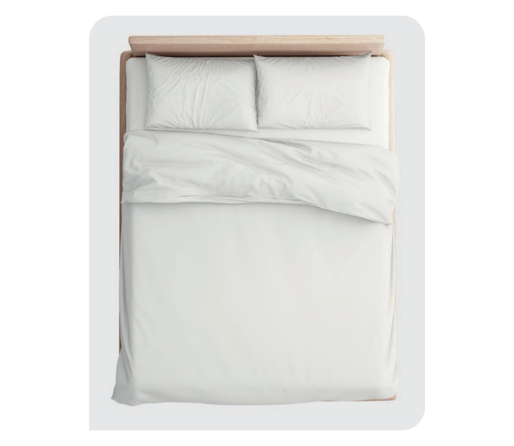 DYED 13: CLOUD DANCER Bedsheet with 2 pillow cover